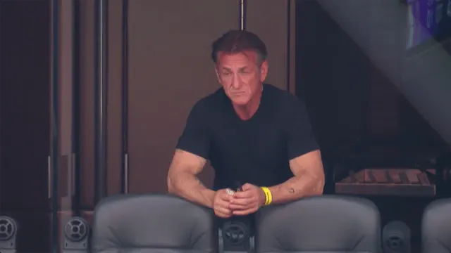 Sean looks a little Penn-sive at the game.