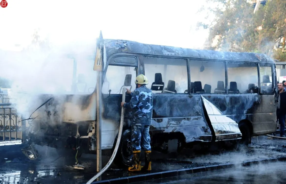 Causalities reported in blast on Syrian army bus