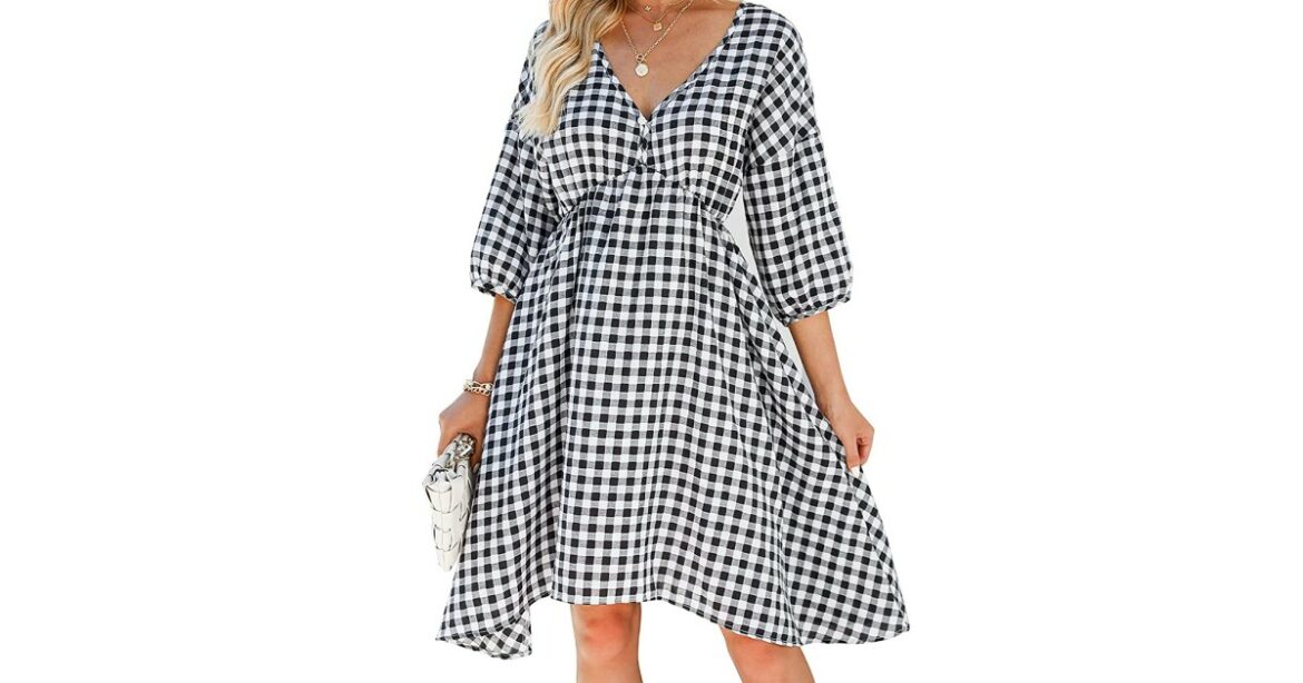 Get Ready for Fall Fashion With This Transitional Gingham Midi Dress
