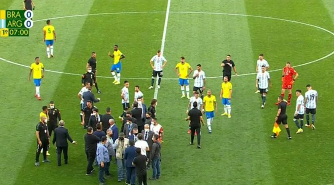 Brazil vs Argentina suspended as health officials attempt to detain visiting players mid-match