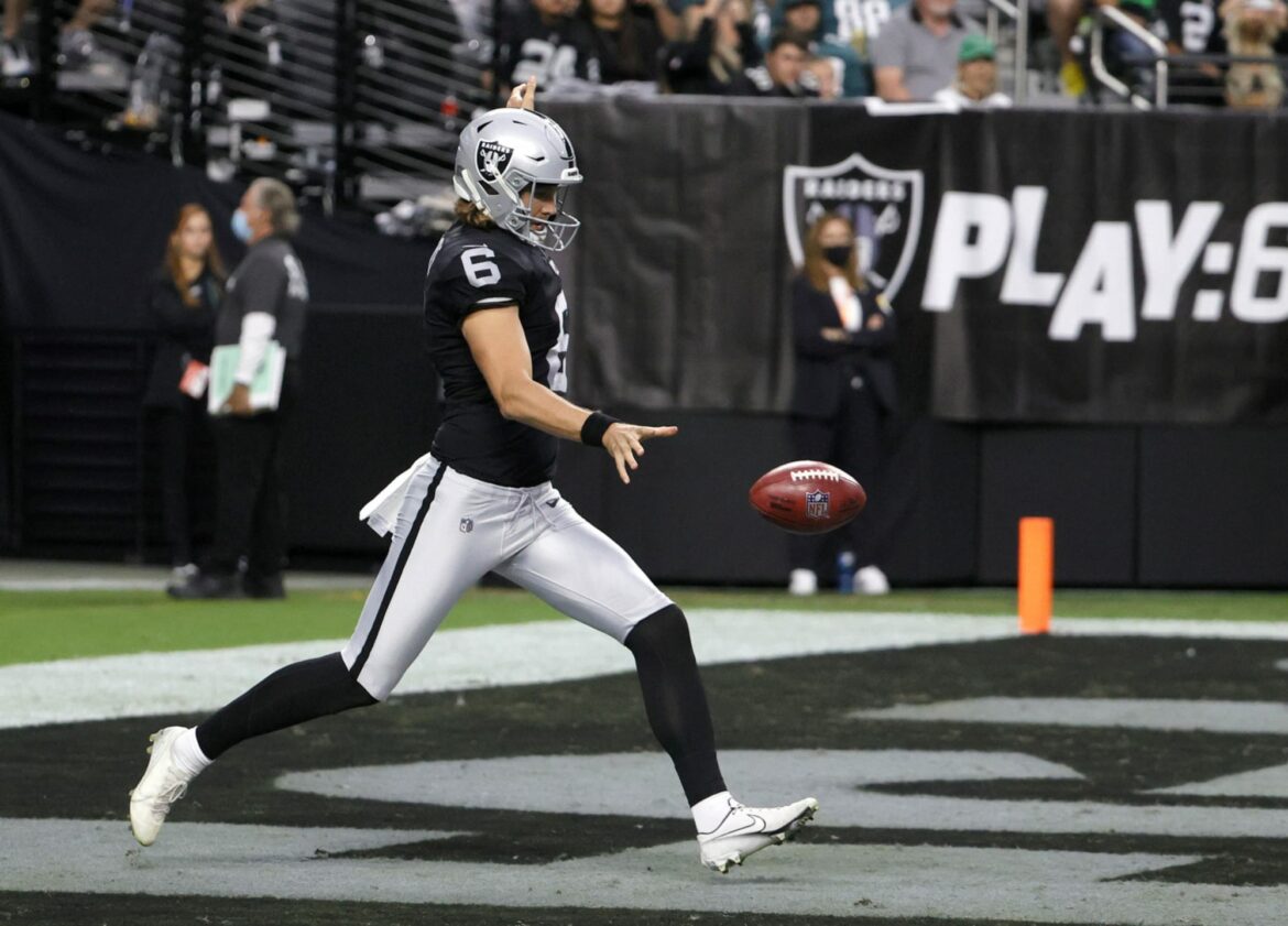 Raiders punter AJ Cole auditions to play linebacker with hit-stick, forced fumble