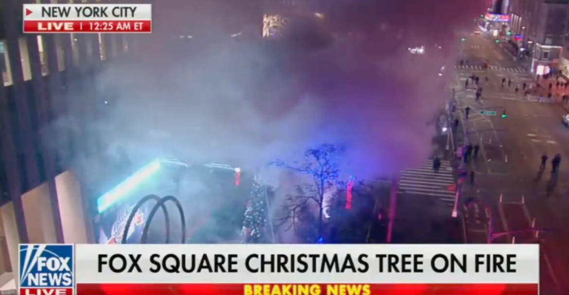 Man Held As Fox News’ Giant Christmas Tree Goes Up In Flames