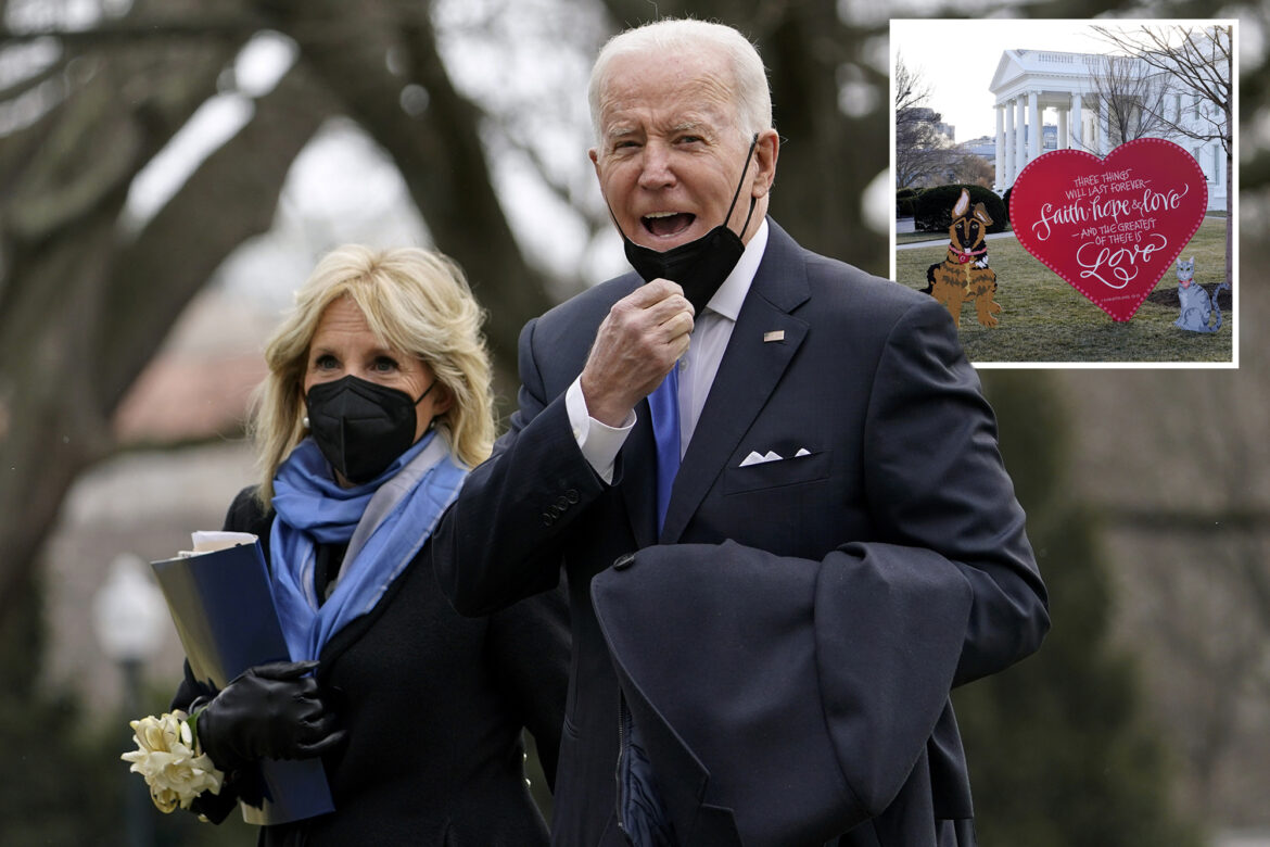 Joe ♥s Jill: First couple arrive at White House decorated for Valentine’s Day