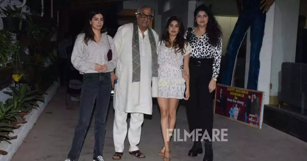 Janhvi Kapoor snapped with family at the screening of Valimai